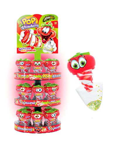 Johny Bee леденец Клубничка с драже 27 гр Т1-00017032 - фото 49694