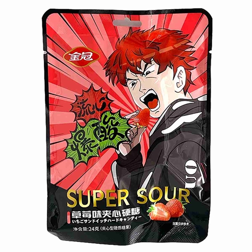 Super Sour жевательные конфеты клубника 24 гр УТ-00012731 - фото 49951