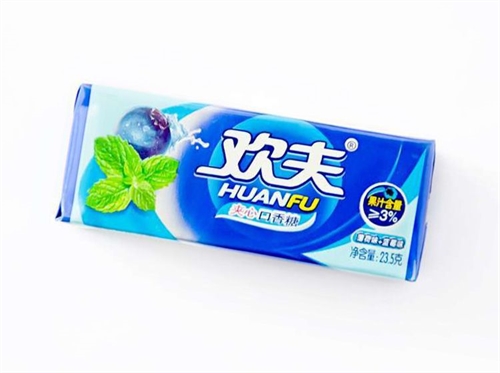 Huanfu Blueberry жевательная резинка с начинкой со вкусом черники 21,5 гр УТ-00011852 - фото 49952