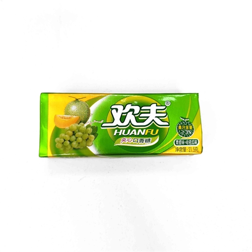 Huanfu Grape Melon жевательная резинка с начинкой со вкусом виноград-дыня 21,5 гр УТ-00011430 - фото 49957