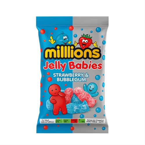 Millions Jelly Babies Strawberry & Bubble Gum Жев.мармелад 150гр Т1-00039657 - фото 50294