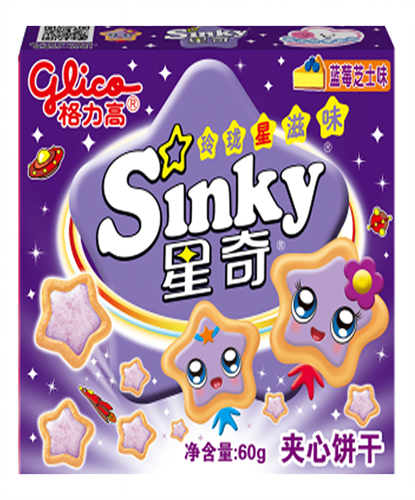Glico Sinky печенье со вкусом черники 60 гр. 00-00002388 - фото 50677