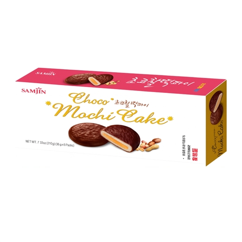 Samjin Choco Mochi Cake Моти в шоколаде с арахисом 150г (25г*6шт) Т1-00040471 - фото 50832