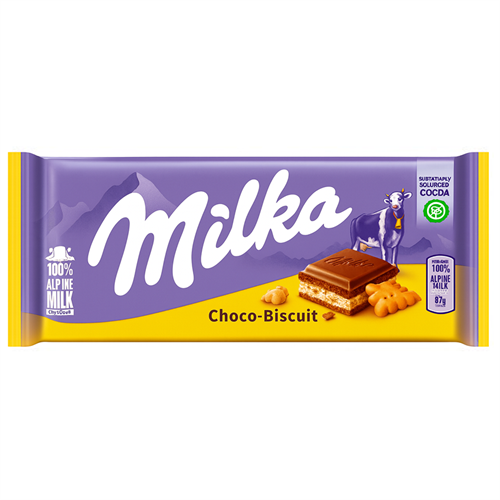 Шок. плитка Milka Choco Biscuit Чоко Бисквит 100гр (18) Т1-00040776 - фото 50911
