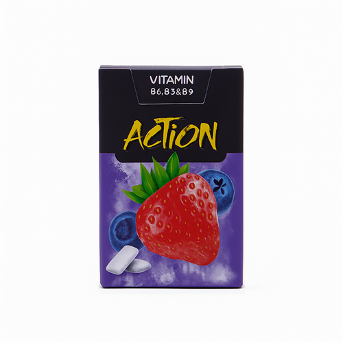 Action Berries Vitamin жевательная резинка без сахара со ягод и витаминами 25 гр Т1-00034884 - фото 51032