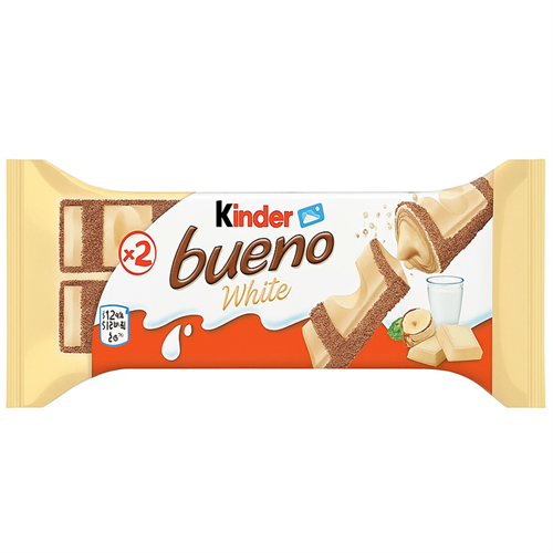 Вафли «Kinder Bueno White» с молочно-ореховой начинкой в белом шоколаде/ Kinder Bueno White 39g Т1-00040747 - фото 51348