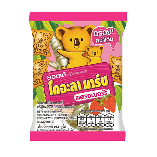 Thai Lotte Печенье Коала Марш с шоколадом вкус клубники 19.5г Т1-00026370 - фото 51367