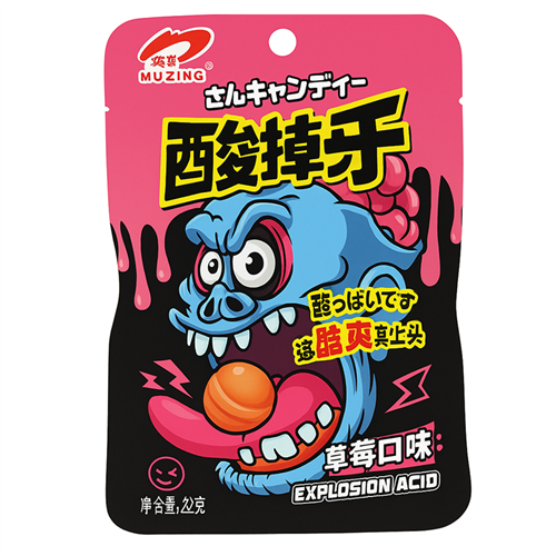 Monster Explosion Acid Strawberry кислые леденцы со вкусом клубники 22 гр Т1-00034949 - фото 51447