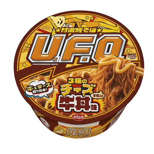 Nissin UFO лапша б/п Якисоба вкус говядины и 3 вида сыра 107 гр Т1-00036911 - фото 51479