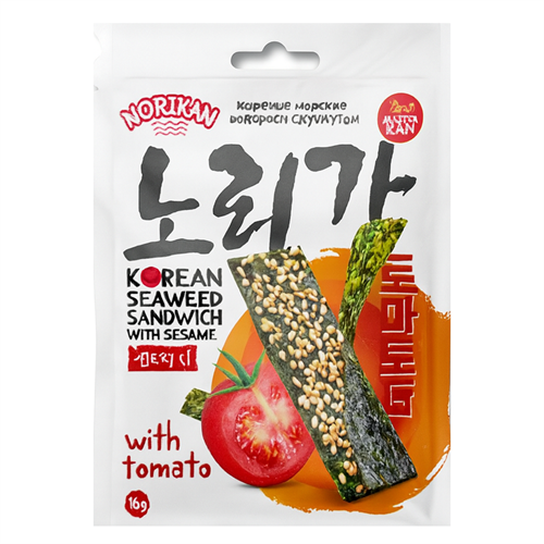 NoriKan Chili Sesame Sandwich Снэк Сэндвич из водорослей Кунжут и Томат 16гр Т1-00035121 - фото 51824