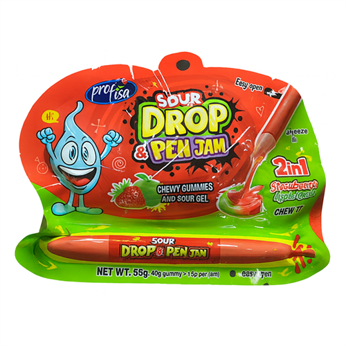 Johny Bee Pen jam&Gummy Stick Strawberry+Apple 2in1 Жидкая конфета-гель и мармелад 55гр Т1-00037720 - фото 51854