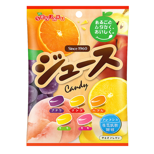 Senjyakuame Леденцы Ассорти Виноград,Лимон,Клубника,Яблоко,Персик 87 гр Т1-00041055 - фото 52212