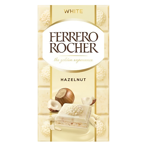 Ferrero Rocher Hazelnut White шоколад белый с фундуком 90 гр УТ-00005969 - фото 52326
