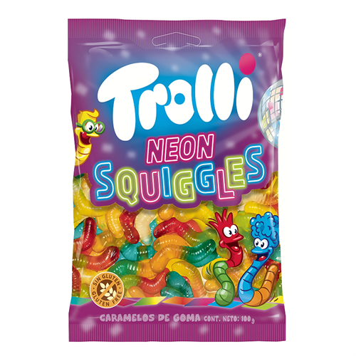 Trolli Neon Squiggles мармелад жев неоновые червячки 100 гр Т1-00017553 - фото 52506