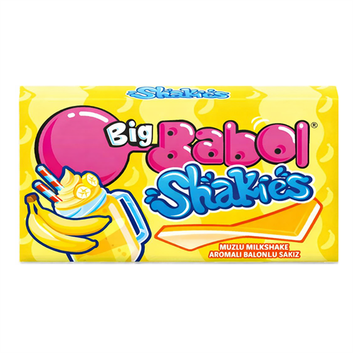 Big Babol Shakics Banana жев. резинка со вкусом бананового коктейля 26 гр УТ-00006480 - фото 52962