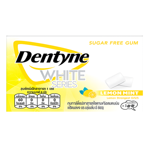 Dentyne White Lemon Mint Отбеливающая зубы, без сахара с лимонно-мятным вкусом 11гр Т1-00041037 - фото 53037
