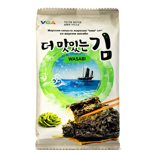 Hokang Морская капуста жареная КИМ со вкусом васаби 5 гр Т1-00047564 - фото 53091