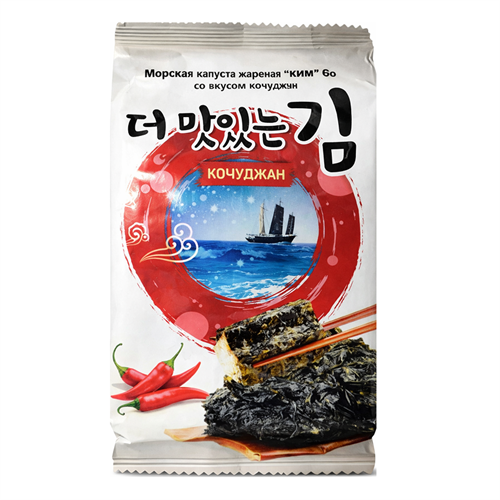 Hokang Морская капуста жареная КИМ со вкусом кочуджан 5 гр Т1-00047566 - фото 53092