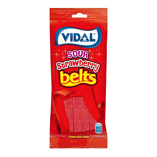 Vidal Jelly Sour strawberry belts мармелад жевательный со вкусом клубники 90 гр Т1-00047386 - фото 53098