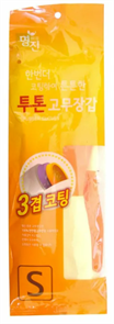 Myungjin Rubber Glove Two Перчатки латексные хозяйственные двухцветные размер S