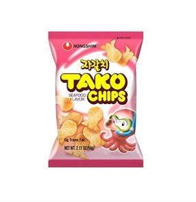 Nongshim Tako Chips Seafood flavor чипсы со вкусом осьминога 60г