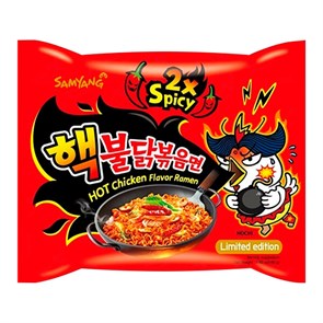 Samyang Hot Chiken 2x spicy острая корейская лапша со вкусом курицы 140 гр.