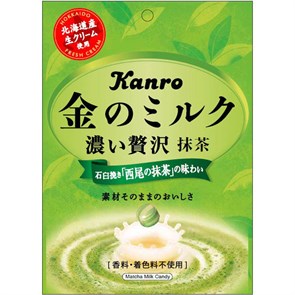 Kanro Gold Milk Candy Green Tea карамель с чаем мачча б/сахара 70 гр