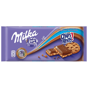 Milka Chips Ahoy плитка шоколада милка с кусочками печенье 100 гр
