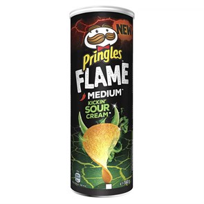 Pringles Flame Medium Kickin' Sour Cream чипсы картофельные острые со вкусом сметаны и лука 160 гр