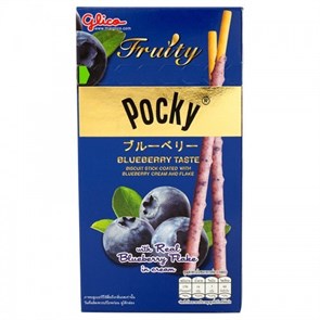 Glico Fruity Pocky Blueberry палочки печенье шоколад голубика 35 гр.