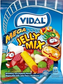 Vidal Mega Jelly Mix мармелад жевательный мега джелли микс 100 гр