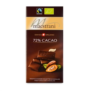 Maestrani 72 % Cacao плитка горького шоколада 72% какао 100 гр