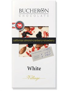 Bucheron белый шоколад с миндалем, клюквой и клубникой 100 гр