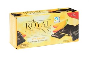 Halloren Royal Thins Mango шоколад темный с кремовой начинкой манго 200 гр