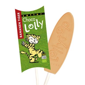 Lollytop шоколад детский на палочке Банановый тигр, 20 гр