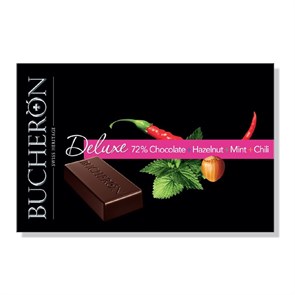 Bucheron Deluxe горький шоколад с фундуком мятой и кайенским перцем 95 гр