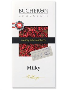 Bucheron молочный шоколад с кусочками малины 100 гр