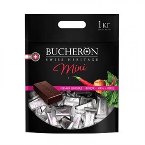 Bucheron Mini горький шоколад с фундуком, мятой и кайенским перцем 1000 гр