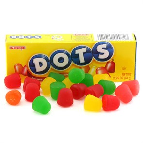 Tootsie Dots жев. конфеты со вкусом клубники, вишни, лемона, лайма, апельсина 64 гр