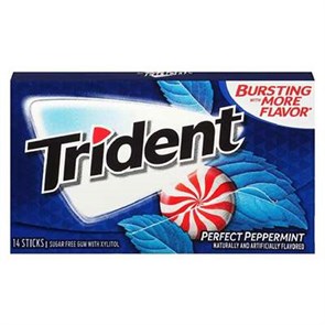 Trident Perfect Peppermint жевательная резинка мятная 25 гр