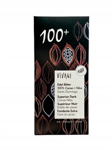 Vivani шоколад органик горький 100% какао с кусочками какао бобов 80 гр