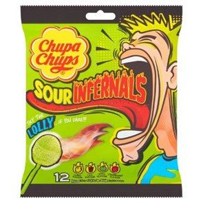 Chupa Chups Sour Infernals кислые конфеты 114 гр