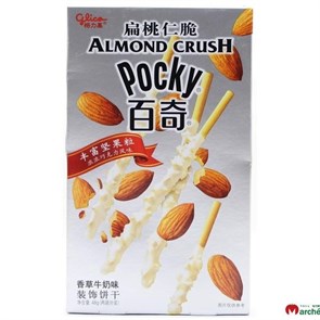 Glico Pocky Almond Crush хлебные палочки со вкусом белого шоколада и миндаля 60 гр