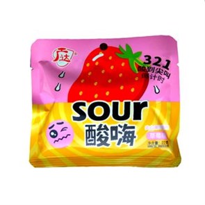 Sour 321 конфеты кислые со вкусом клубники 22 гр
