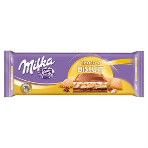 Milka Choco & Biscuit милка плитка шоколада с бисквитом 300 гр