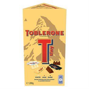 Toblerone White Milk Dark белый/молочный/черный шоколад 200 гр