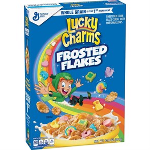 Lucky Charms Frosted Flakes сухой завтрак с хлопьями и маршмеллоу 391 гр