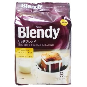 AGF BLENDY RICH Японский кофе молотый дрип пакеты 56 гр