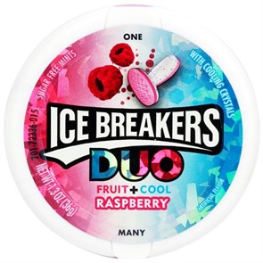 Ice Breakers Duo Raspberry леденцы со вкусом малины и мяты 36 гр