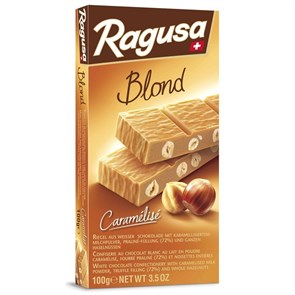 Ragusa Blond Caramelise белый шоколад с трюфельной начинкой и лесными орехами 100 гр